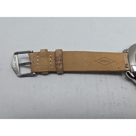 Fossil Q Hybrid Womens Silver White Dial Tan Leather Smartwatch New Battery - Picture 10 of 12
